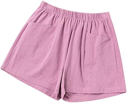 Mulheres de verão shorts elásticos de cintura alta de cor sólida bermudas shorts casuais pernas largas fitness shorts com bolsos