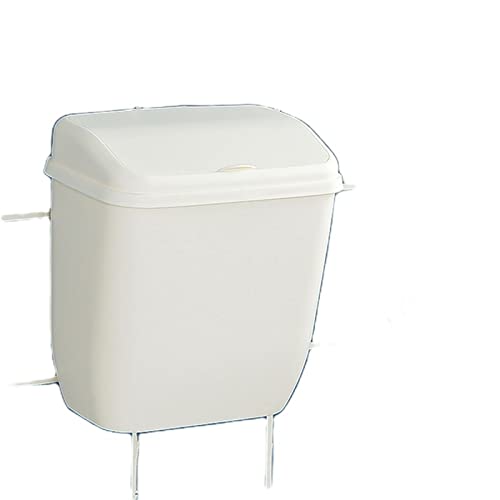 Lata de lixo de abcel, mini lixo montado na parede lata com tampa de lixo de plástico branco lata de cozinha pendurada no banheiro de banheiro grátis