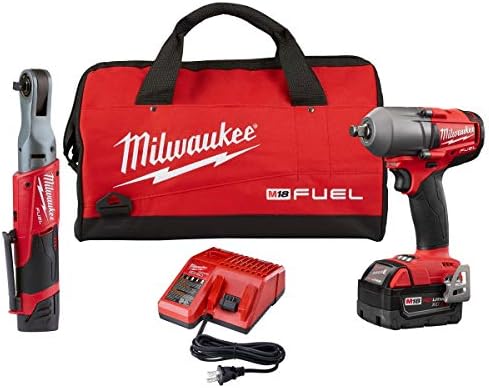 Milwaukee Electric Tools 2591-22 M12 Fuel 3/8 Ratchet/M18 Fuel 1/2 Kit Midtorque