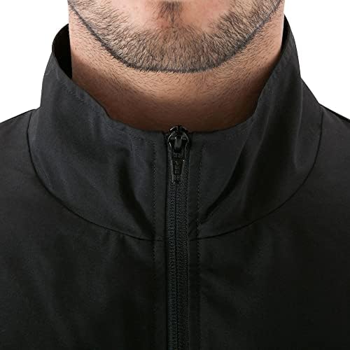 Jaqueta de rastreamento básico de fitness masculina - preto