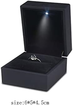 N/A Caixa de anel com jóias de jóias LED Caixa de anel de diamante armazenamento luminoso Ring Jewelry