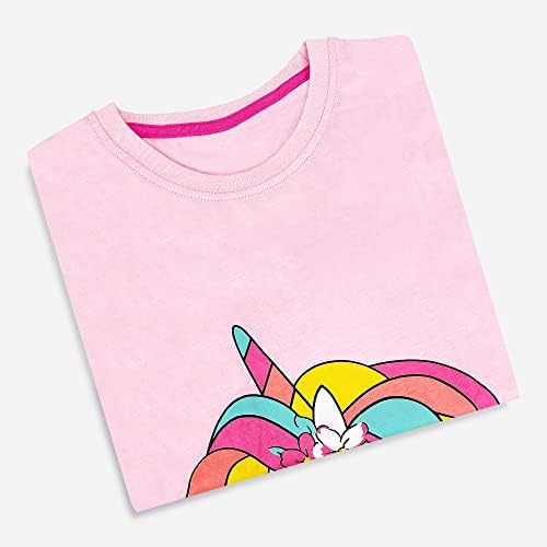Camisetas de manga curta de meninas de criança pequena camiseta de camisetas de algodão gráfico camisetas de verão para meninas 2-7 anos
