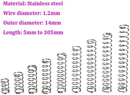 As molas de compressão são adequadas para a maioria dos reparos I Diâmetro do fio de 1,2 mm de