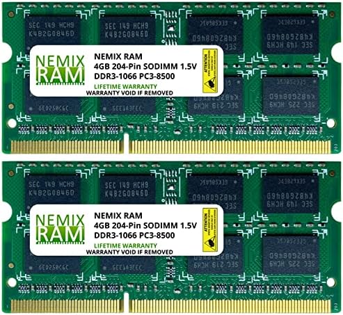8GB DDR3-1066MHz PC3-8500 2RX8 SODIMM LapTOP MEMAIS POR NEMIX RAM