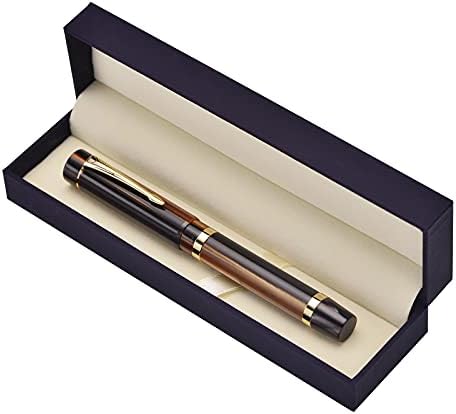 M700 Alemanha Bock 18K Gold Fine Pen Fountain Pen and Arrow Clip com caixa, caneta de escrita de acrílico marrom