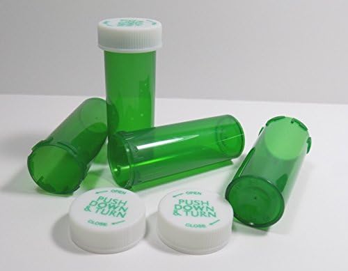 Frascos de prescrição plástica/garrafas 100 pacote com caps-verdes-menor 6 dram size-new