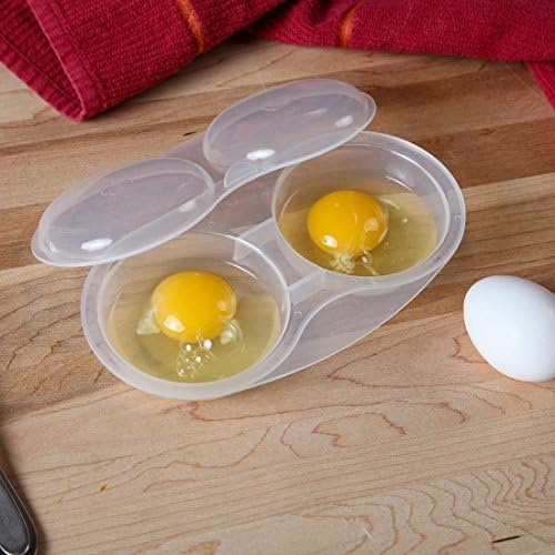 Home-X-Caçador de ovos de microondas, fabricante de ovos escalfados para lavadora de louça fácil de usar para café da manhã rápido e com baixa caloria, almoços e jantar, cozinha dois ovos ao mesmo tempo