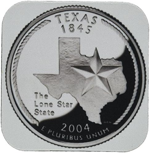 3drose cst_55338_1 Quarter estadual do Texas PD-Us Soft Coasters, conjunto de 4