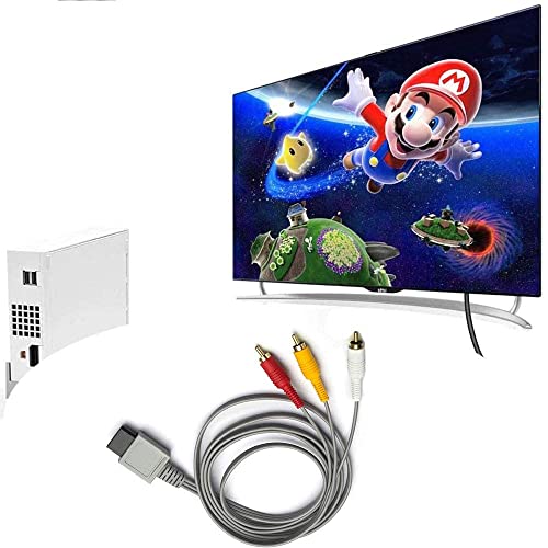 Akwor AV Cabo para Wii Wii U, composto de 6 pés 3 RCA Principal de cabo de cabo de ouro RCA Principal 480p Wii/Wii U TV HDTV Display