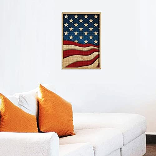 Star and Stripe USA Flag Decorativo Kits de pintura de diamante engraçado 5D DIY DILO Full Diamond Points Decor Home Decor 8 X12