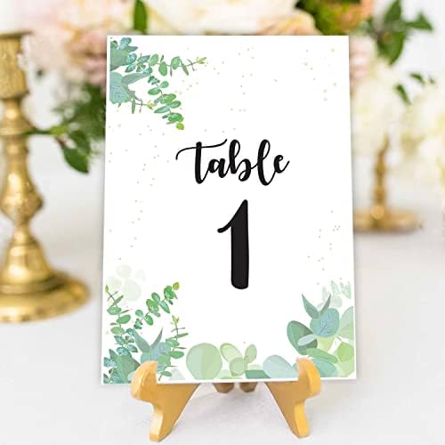 Coleção etérea Green Floral Table Card Números 1 a 25 Cartões de números 4 * 6 polegadas - Combinação perfeita para restaurantes de alimentos, eventos especiais, cerimônias de casamento e festas Black Font White Cards