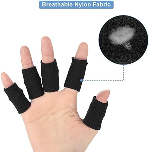 Envoltórios de dedos, protetor de dedos, 10pcs, dedos flexíveis de manga suportes de finge Protector Sports Aid Artrite Bands para artrite, dedo de gatilho ou basquete beisebol