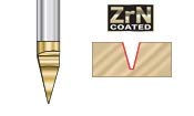 AMANA Tool 45622-Z Solid Carbide 45 graus Gravura 0,025 Largura da ponta x 1/4 shk x 2 polegadas de comprimento Bit de roteador de roteador ZRN de comprimento