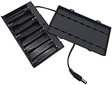 FixtUledIsplays® AA Habitação da bateria segura 8 baterias Pacote de alimentação 12V com interruptor ON/OFF DICA DC DC 5.5/2,1mm Conexão da série Jack 13157
