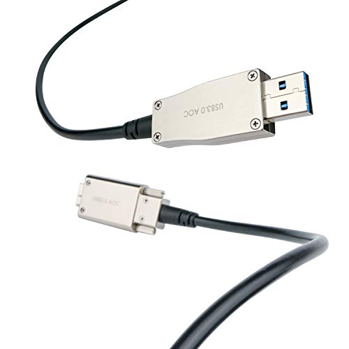 FIBBR FIBER OPTIC MICROB USB3.0 CABO DE DADOS 23 pés/7m, cabo de conversão micro B de 5 Gbps, micro -cabo Micro -B MICRO -B MASB3.0 para disco rígido HDD/SSD, câmera HD, Galaxy Note3 S5, etc.