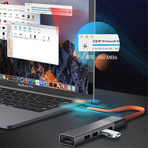 Adaptador de laptop Splitter USB Hub Splitter 3.0 Ultifunction 5in1 Hub do dock de expansão de alta velocidade