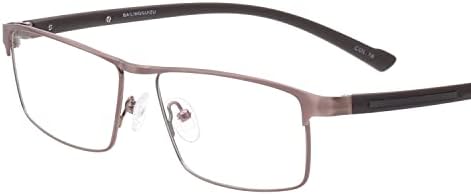 Heles Men's Metal & TR Full Rim Vision Single Reading Glasses UV+420cut Blue Blockingys Leitor de óculos 56-18-146-Brown || +2,25 Força