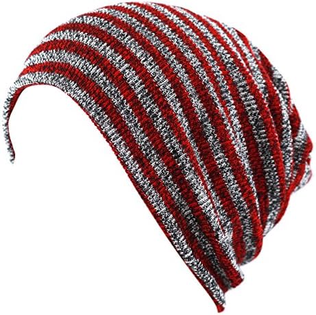 O chapéu depot Kids Soft Warm Stripe Knit Beanie Slouchy Winter Hat feito nos EUA