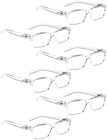Lur 6 pacotes de óculos de leitura claros + 4 pacotes de óculos de leitura clara pretos