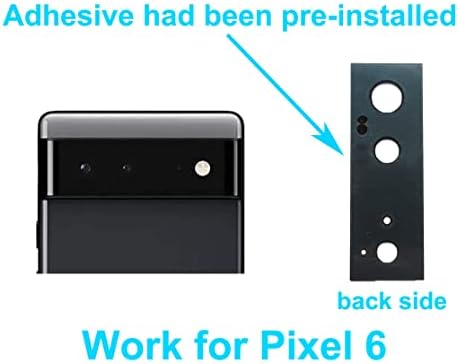 Awyidu OEM Original traseiro traseiro traseiro de vidro Substituição de lente de vidro para o Google Pixel 6 5G com kit de ferramentas de reparo pré -instalado e de reparo adesivo preto