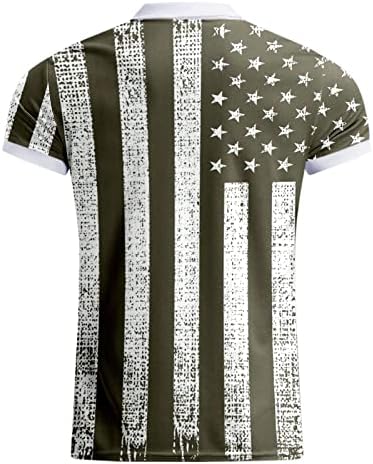 Xxbr camisas de pólo patriótico masculino, 4 de julho Retro American Flag 1/4 Zip Tops Tops Camisa de golfe de manga curta de verão