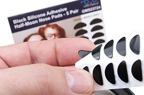 GMS Optical® Premium Silicone 3M Adesivo Almofadas de Nariz de meia lua 13 mm x 6mm - Ideal para quadros