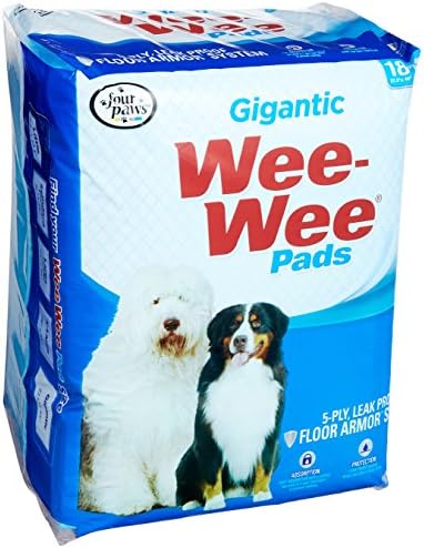 Quatro PAWS WEE-WEED PADS, GIGATTS, 18 por pacote