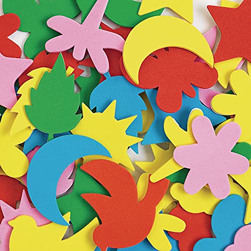 Formas coloridas de espuma auto-adesiva, conjunto de 54 anos, dimensionadas perfeitamente para pequenas mãos, criam uma variedade de projetos de artesanato, como: álbuns de recortes, cartões, pôsteres, sinais e muito mais!
