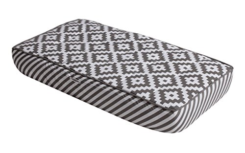 Bacati Love Warp Stripes Freia trocando cobertura de almofada, cinza/branco