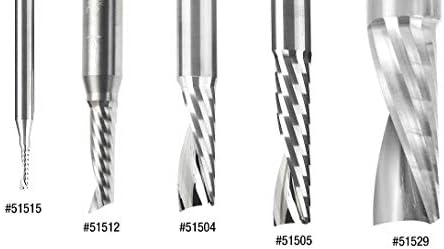 Ferramenta Amana - 51504 Solid CNC Spiral 'O' Flauta, Corte de plástico 1/4 dia x 3/4 x 1/4