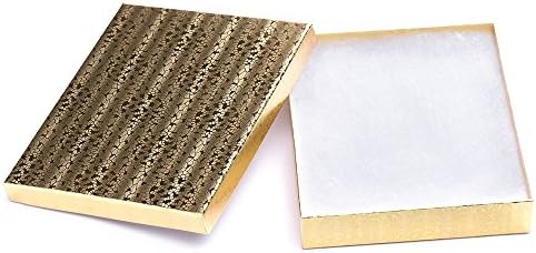 Pacote de algodão com algodão cheio de algodão Pulseiras de colar de jóias de papelão de papel de ouro