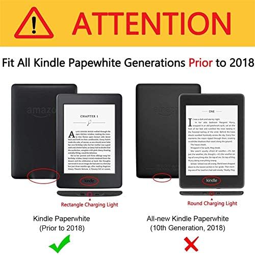 Kindle Paperwhite 1 2 3 Capa de couro de cor sólida [2012 Lançamentos/2013 Lançamentos/2015 Lançamentos]