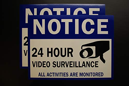 Sinal de vigilância por vídeo - adesivo decalque de adesivo 8 x 6 Decalque de vinil de 4 mil - uso interno e externo