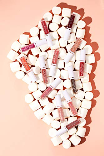 Marshmallow de nuvem de batom líquido e líquido molhado, marshmallow, caçador de nuvens rosa claro | Mousse de creme de lábios foste | Óleo de Argan | Vitamina E.