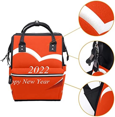 Mochila de viagem Guerotkr, mochila de fraldas, mochila de fraldas, Feliz Ano Novo Amor 2022