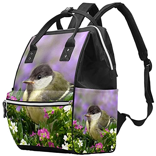 Padrões de pássaros de animais e flores Bolsas de fraldas Backpack Mumming Mochila de grande capacidade Bolsa de enfermagem Bolsa de viagem para cuidados com o bebê