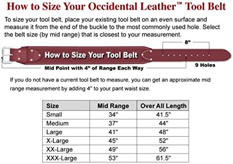 Occidental Leather 8089 SM Oxylights 7 Bag Framer Conjunto e 5009 Suspenders de trabalho em couro