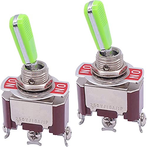Uncaso 2pcs Univeral Hovery Duty 20A 125V DPST 4 Terminal On/Off Rocker Toggle Switch Metal Stainless