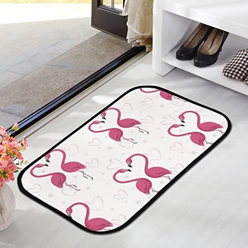 Vantaso Banho de banho tapete de tapete de tapete Flamingos amantes de não deslizam tapetes de entrada dootmat para a porta da sala de estar da sala de estar da frente de 36x24 polegadas