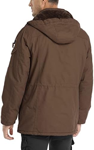 Chexpel Men's Gross Winter Jackets com capuz de lã de algodão Jackets Militares Jackets de trabalho