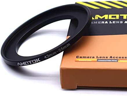 Lente de 43 mm a 55 mm Adaptador de lente da câmera, anel de adaptador de régulo de filtro de 43 a 55 mm, compatível com todos os acessórios de filtro de 55 mm