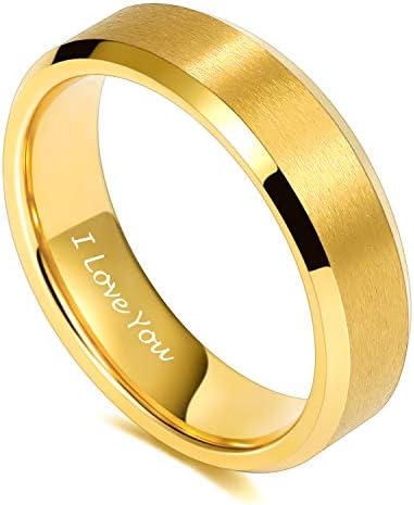 Trumium 2mm 4mm 6mm 8mm 18k anéis de tungstênio dourado para homens alianos de casamento fosco de acabamento fosco bordas conforto ajuste tamanho 4-13