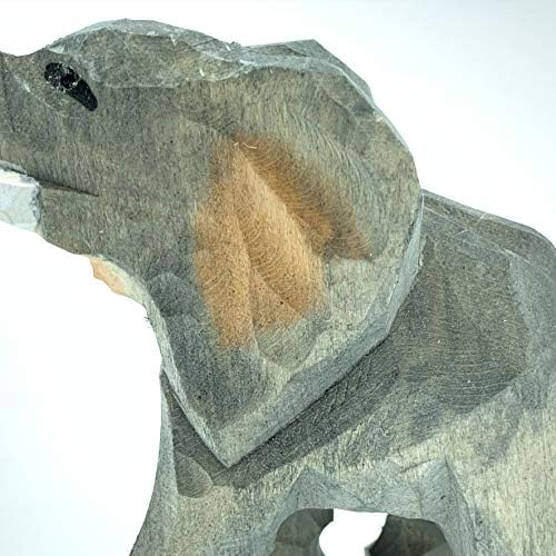 por figura de elefante de madeira esculpida à mão sem marca esculpida 5 de comprimento