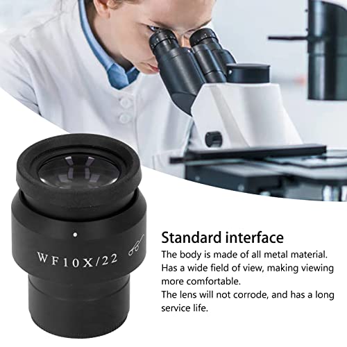 Alto de alumínio ocular de alumínio ocular High Resistente a corrosão de vidro óptico WF10X Microscópio de trabalho com interface de 30 mm para laboratório