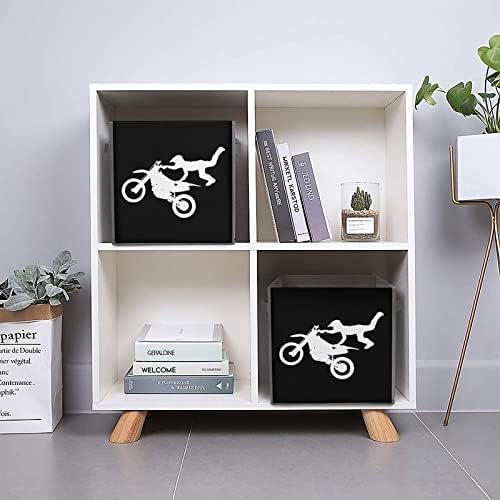 Bike motocross Bike Storage Cubes Cubos Organizadores de tecido dobrável com alças Coscendo da caixa de livros de bolsa de roupas para prateleiras Closet 10.6