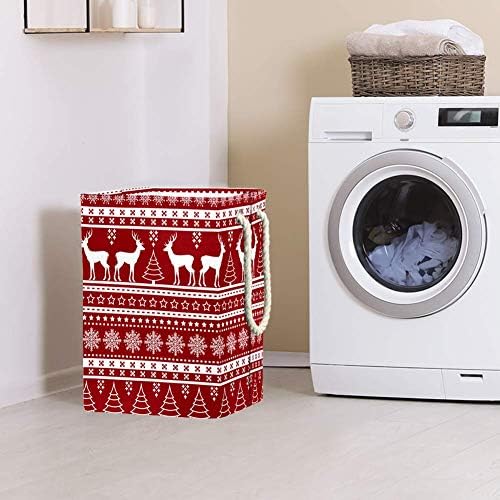 Padrão de Natal Indomer com decoração de férias 300d Oxford PVC Roupas impermeáveis ​​cestas de roupas grandes para cobertores Toys de roupas no quarto