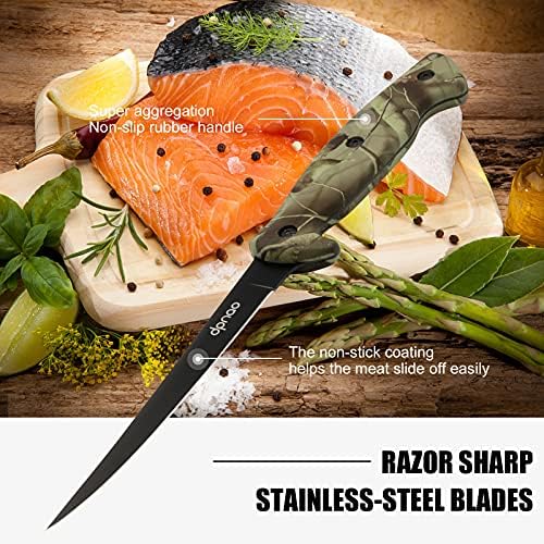Pesca de faca de filete DPNAO FACAÇÕES CHEF de 6-8 polegadas /facas de nível profissional para filetagem cozinha /lâmina de aço inoxidável flexível com bainha e afiúneo