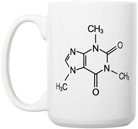 Cafeína Molécula/Química Ciência MUG Funny Caneca para qualquer amante de cafeína - 15 onças Deluxe Double -sidel -late