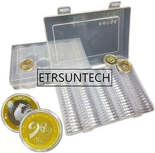 ANNCUS 30SETS Caixa de armazenamento de moedas Limpar 27/30 mm Cápsulas de armazenamento de plástico em caixas