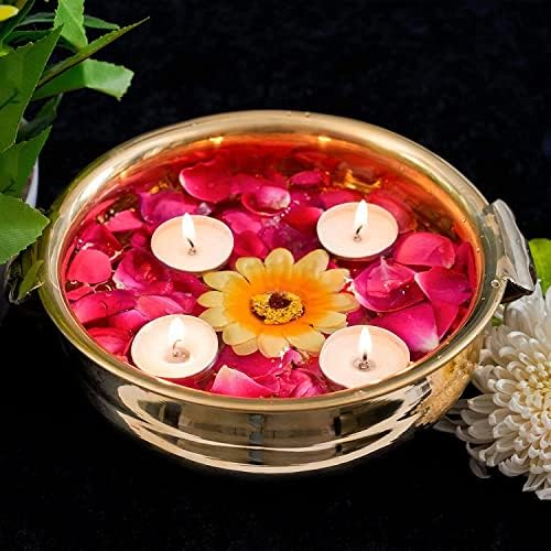 Zap Impex Urli de latão tradicional para velas e flores flutuantes